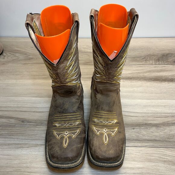 Old Corral Men US 7 Mexico 25 1/2 Brown Week Square Leather Boots Western Cowboy - Picture 11 of 15